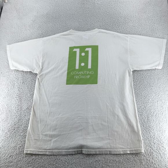 HP 1:1 Computing Shirt Mens XL White Promo Tech Logo Tee Gildan Ultra Cotton - Picture 2 of 10